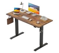 Agilestic Bureau à Hauteur réglable 110 x 60 cm, Bureau Stable avec réglage électrique de la Hauteur et Commande Manuelle avec mémoire, Bureau Ergonomique pour Travailler Debout ou Assis, Marron