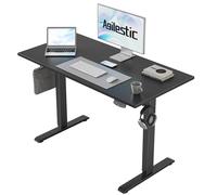 Agilestic Bureau Assis Debout Électrique, 100 x 60 cm Bureau Table Debout Réglable en Hauteur, Panneau Contrôle à Fonctions Mémoires et Système Anti-Collision, Noir