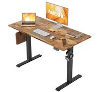 Agilestic Bureau Assis Debout Électrique, 100 x 60 cm Bureau Table Debout Réglable en Hauteur, Panneau Contrôle à Fonctions Mémoires et Système Anti-Collision, Brun