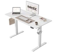Agilestic Bureau Assis Debout Électrique, 100 x 60 cm Bureau Table Debout Réglable en Hauteur, Panneau Contrôle à Fonctions Mémoires et Système Anti-Collision, Blanc