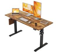 Agilestic Bureau Assis Debout Électrique, 120 x 60 cm Bureau Table Debout Réglable en Hauteur, Panneau Contrôle à Fonctions Mémoires et Système Anti-Collision, Brun