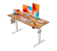 Agilestic Bureau Assis Debout Électrique, 120 x 60 cm Bureau Table Debout Réglable en Hauteur, Panneau Contrôle à Fonctions Mémoires et Système Anti-Collision, Brun Clair