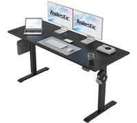 Agilestic Bureau Assis Debout Électrique, 140 x 60 cm Bureau Table Debout Réglable en Hauteur, Panneau Contrôle à Fonctions Mémoires et Système Anti-Collision, Noir