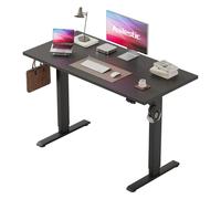 Agilestic Bureau réglable en Hauteur 110 x 60 cm, Bureau Stable avec réglage électrique de la Hauteur et Commande Manuelle avec mémoire, Bureau Ergonomique pour Travailler Debout ou Assis, Noir