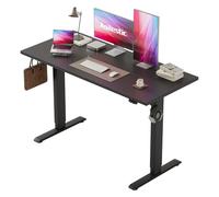 Agilestic Bureau réglable en Hauteur 135 x 60 cm, Bureau Stable avec réglage électrique de la Hauteur et Commande Manuelle avec mémoire, Bureau Ergonomique pour Travailler Debout ou Assis, Noir