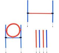 Pawhut Agility sport pour chiens équipement complet obstacles et entrainement 11 pièces avec sac de transport acier rouge et bleu
