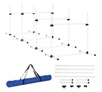 Agility Sport Pour Chiens Set De 4 Obstacles Professionnels Avec Système De Maintien Au Sol Sac Transport Fourni Blanc Noir