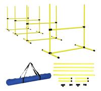Agility Sport Pour Chiens Set De 4 Obstacles Professionnels Avec Système De Maintien Au Sol Sac Transport Fourni Jaune Noir