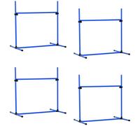 PawHut Agility pour Chiens kit Agility Chien Parcours Agility Chien Set de 4 Obstacles Professionnels Hauteur réglable avec système de Maintien au Sol 99L x 65l x 94H cm Sac Transport fourni Bleu