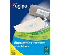 Agipa 100806 Lot de 1000 Etiquettes multi usage coins droits 210 x 148,5 mm Blanc