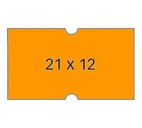 Agipa 100912 Paquet de 6 rouleaux de 1000 étiquettes Orange fluo rectangulaire