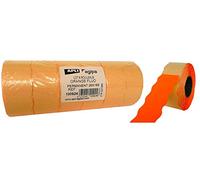 APLI Étiquettes 100924 – Lot de 6 rouleaux de 1000, 26×16 mm sinusoïdales orange fluo permanentes