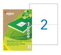 AGIPA 101194 Etiquettes blanches recyclées multi-usage 210 x 148,5 mm - Boîte de 200