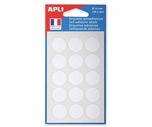 Agipa 111941 Sachet de 105 Pastilles/Etiquette 19 mm Blanc