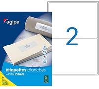 Agipa 119619 50 Etiquettes Multi Usage, Arrondis, 199,6mm x 144,5mm, Blanc