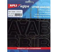 Agipa 122036 Pochette 261 lettres adhésives 47 mm Noir