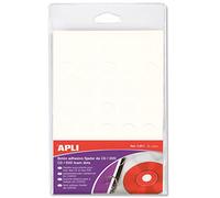 APLI Pochette 35 pastilles auto-collantes Ø 15 mm pour CD/DVD