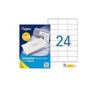 Apli Agipa Boîte étiquettes adhésives blanches multi-usages 70×37 mm – 2400 – FSC – Anti-bourrage