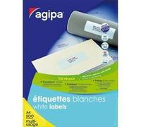 Agipa Étiquettes multi-usage 100800 - Lot 12 000 - 70 x 35 mm Coins droits Blanc