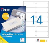 AGIPA 118986 Etiquettes blanches multi-usage 99,1 x 38,1 mm - Boîte de 1400