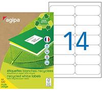 AGIPA 101196 Etiquettes blanches recyclées multi-usage 99,1 x 38,1 mm - Boîte de 1400