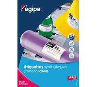 Agipa Bte 200 Étiquette 210x148,5 Mm (2 X 100f A4) Las / Cop Coin Droit Polyester Blanc