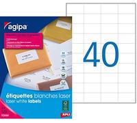AGIPA Bte 4000 étiquette 52,5x29,7 mm (40 x 100F A4) Las/Cop Coin Droit Permanent Blanc