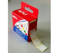 AGIPA Bte Distributrice 150 étiquettes Gommettes de signalisation Rondes 15 mm Blanc