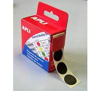 AGIPA Bte Distributrice 150 étiquettes Gommettes de signalisation Rondes 15 mm Noir