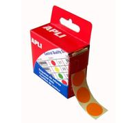 AGIPA Bte Distributrice 150 étiquettes Gommettes de signalisation Rondes 15 mm Orange