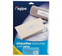 APLI Pochette d'étiquettes adhésives 99,1 x 38,1 mm – coins arrondis – blanches FSC – 350 étiquettes