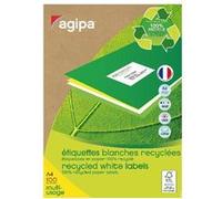 agipa Etiquette multi-usage, recyclé, 105 x 37 mm, blanc Blanc G