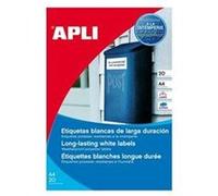 Apli 015089 Lot de 240 Etiquettes polyester laser/copieur 99,1 x 42,3 mm Blanc