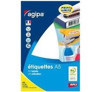 AGIPA Etui A5 (16F) de 384 étiquettes multi-usage Permanentes 15x50 mm Blanc