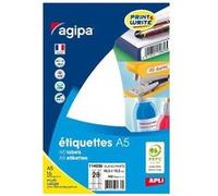 agipa Etiquette universelle, 18,5x 48,5 mm, blanc Blanc G