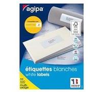Agipa 118987 Lot de 800 Etiquettes DIN A4 multi usage arrondis 99,1 x 67,7 mm Blanc