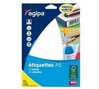 AGIPA Etui A5 (16F) de 1120 étiquettes multi-usage Permanentes Rondes 19 mm Blanc