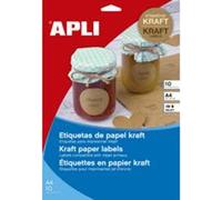 agipa Étiquettes brunes naturelles 210 x 297 mm
