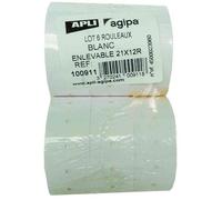 Agipa Etiquettes - Étiquettes Adhésives Permanentes - Blanc - 21 X 12 Mm 6000 Étiquette(S) ( 6 Rouleau(X) X 1000 )