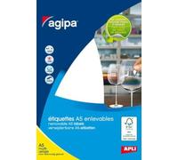 AGIPA Etui A5 (10F) de 720 étiquettes multi-usage Enlevable 16x22 mm Blanc