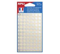 AGIPA Lot de 10 Etuis de 308 pastilles Gommettes Rondes Diam 8 mm Argent