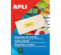 agipa Lot de 100 feuilles d'étiquettes d'adresse Jaune fluo 70 x 35 mm