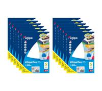 Agipa Lot De 12 Etuis A5 ( 16f ) De 1792 Étiquettes Multi-Usage Permanentes 12x18,3 Mm Blanc