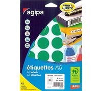 APLI Étui 101355 – 240 pastilles adhésives multi-usage Ø 30 mm vert