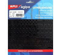 AGIPA Lot de 3 pochettes 191 lettres adhesives 12,5 mm Noir