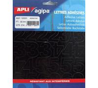 Agipa Lot De 3 Pochettes 214 Chiffres Adhesifs 30 Mm Noir