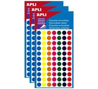 Agipa Lot De 3 Pochettes 308 Pastilles Gomettes Enlevables Diam 8 Mm Assorties