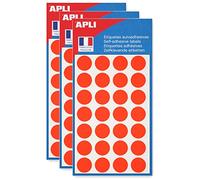 Apli 111861 - Pochette de 140 pastilles orange fluo Ø 15 mm