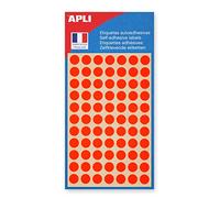 APLI Pochette de pastilles 111851 – 385 pastilles orange fluo Ø 8 mm