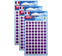 Agipa Lot De 3 Sachets De 462 Étiquettes Gommettes De Signalisation Rondes 8mm Violet